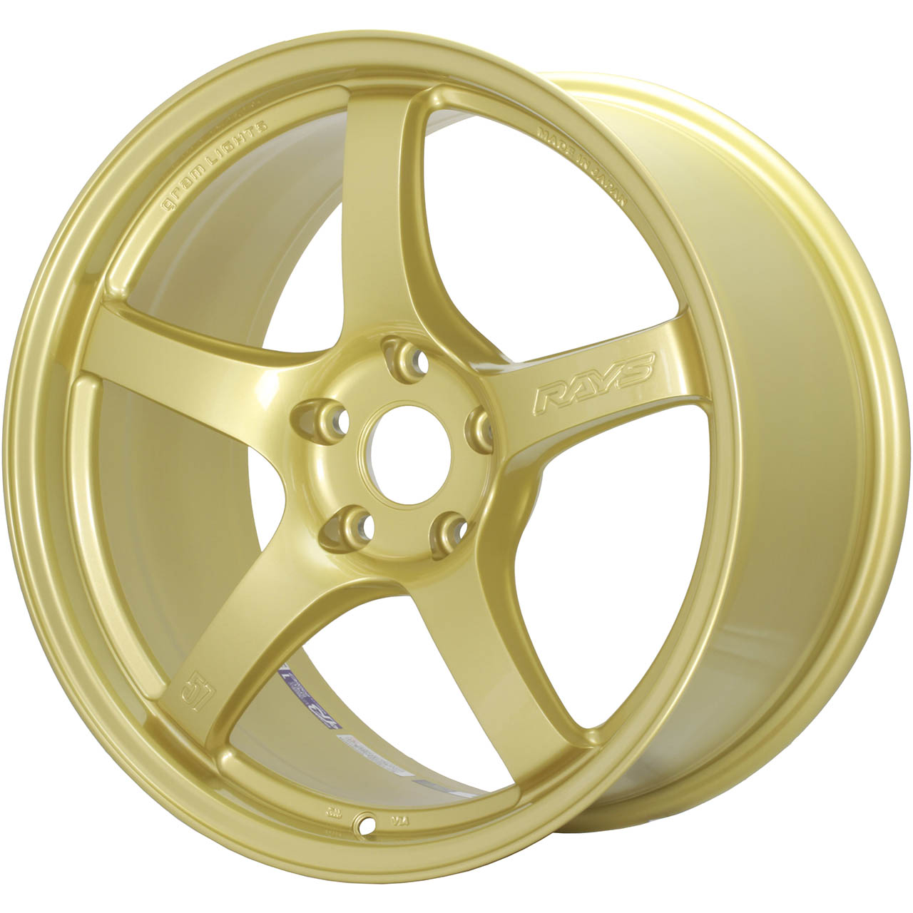 Gram Lights 57CR Wheel - 19x9.5 / +45 / 5x114.3 - E8 Gold - Angle 3