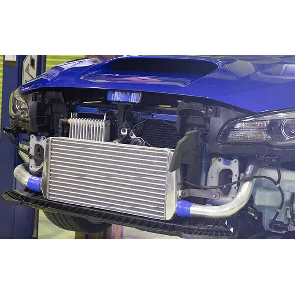 Greddy Front Mount Intercooler Kit (Black Core w/ Red Pipes), 2022-2026 WRX - Angle 4