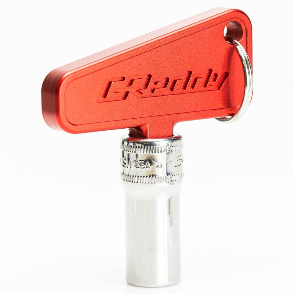 Greddy Master Switch Keychain (3/8in Drive, Red) - Angle 2