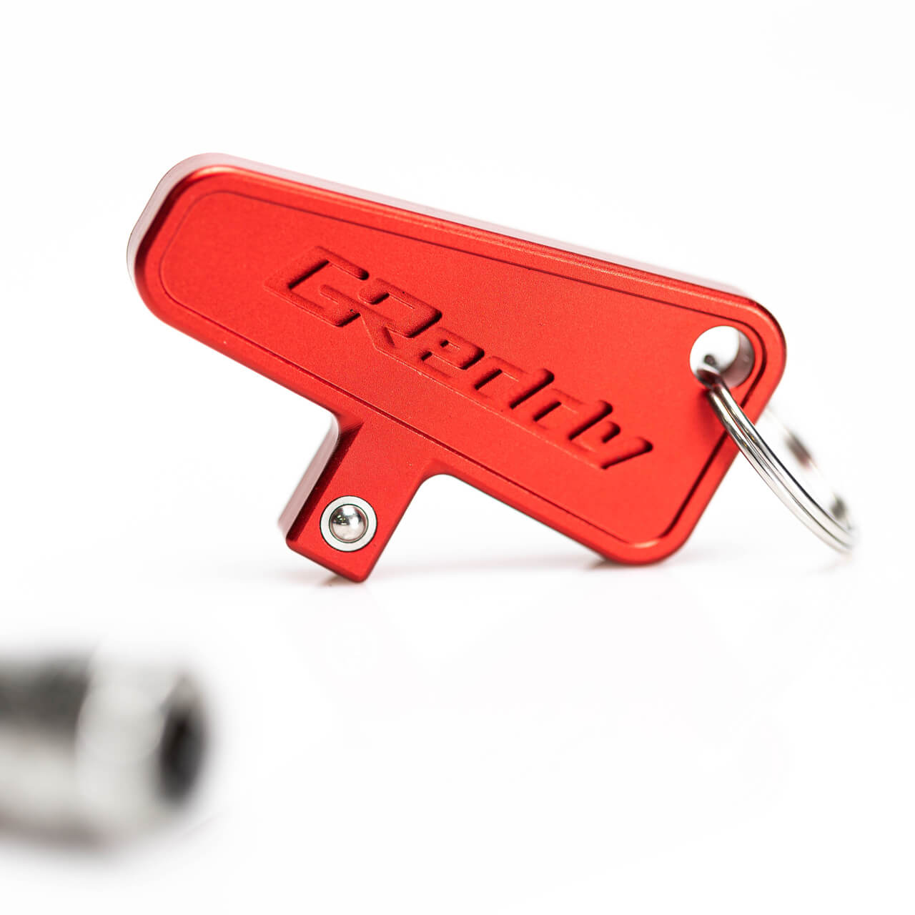 Greddy Master Switch Keychain (3/8in Drive, Red) - Angle 3