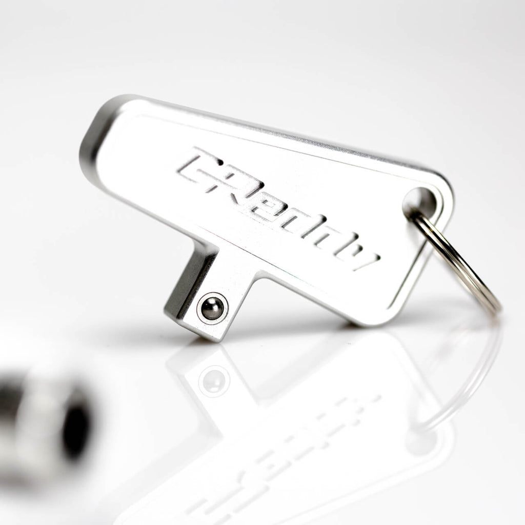 Greddy Master Switch Keychain (3/8in Drive, Silver) - Angle 3