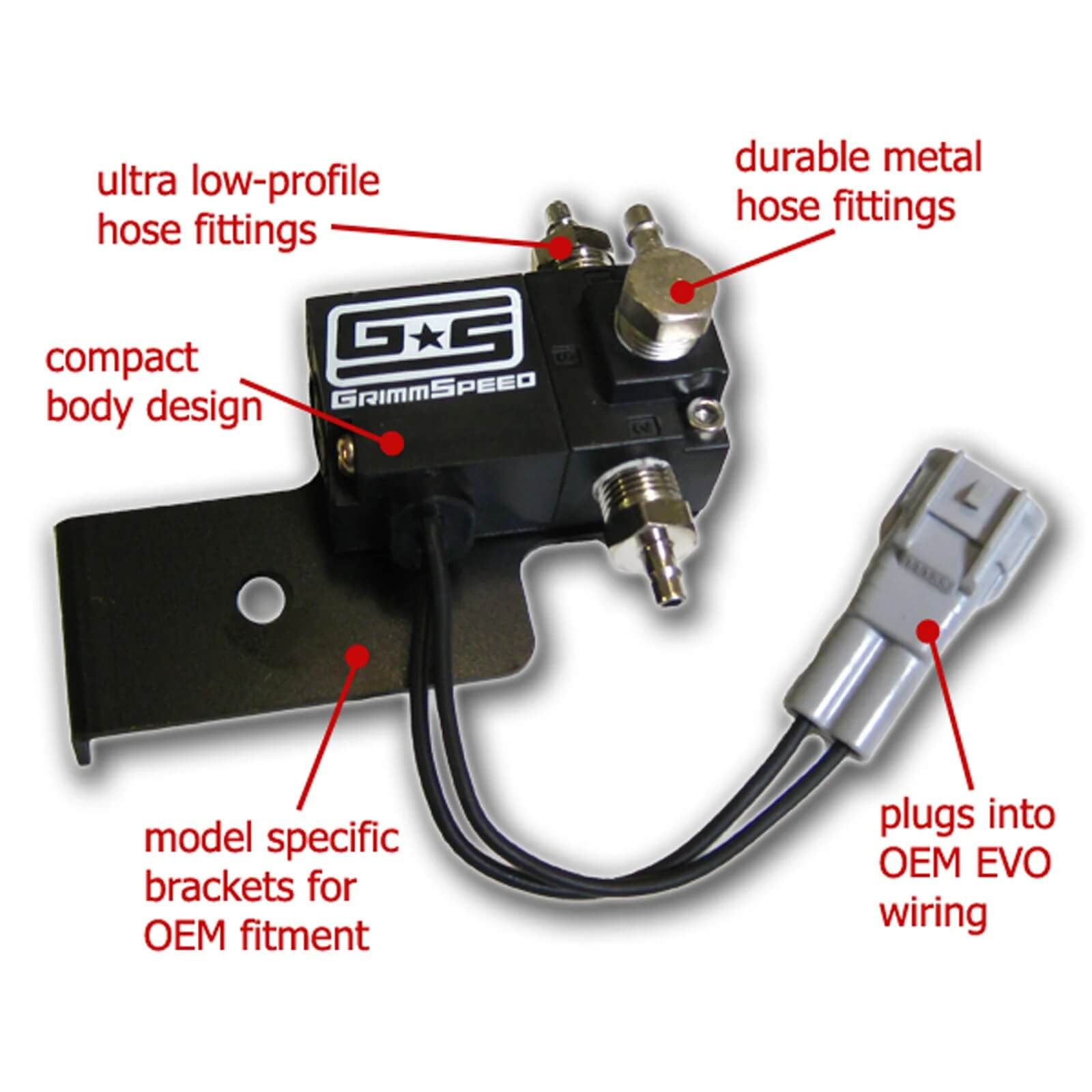 GrimmSpeed 3-Port Electronic Boost Control Solenoid (EBCS), 2003-2006 EVO 8 & 9 - Angle 4