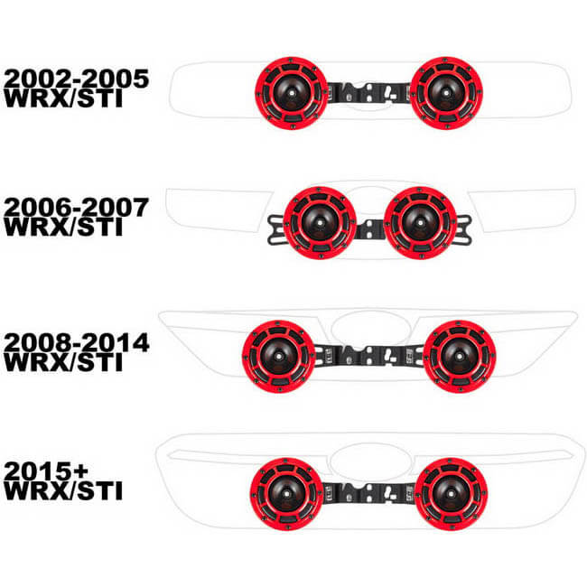 GrimmSpeed Brotie Hella Horn Mounting Bracket, 2002-2021 WRX & 2004-2021 STi - Angle 2