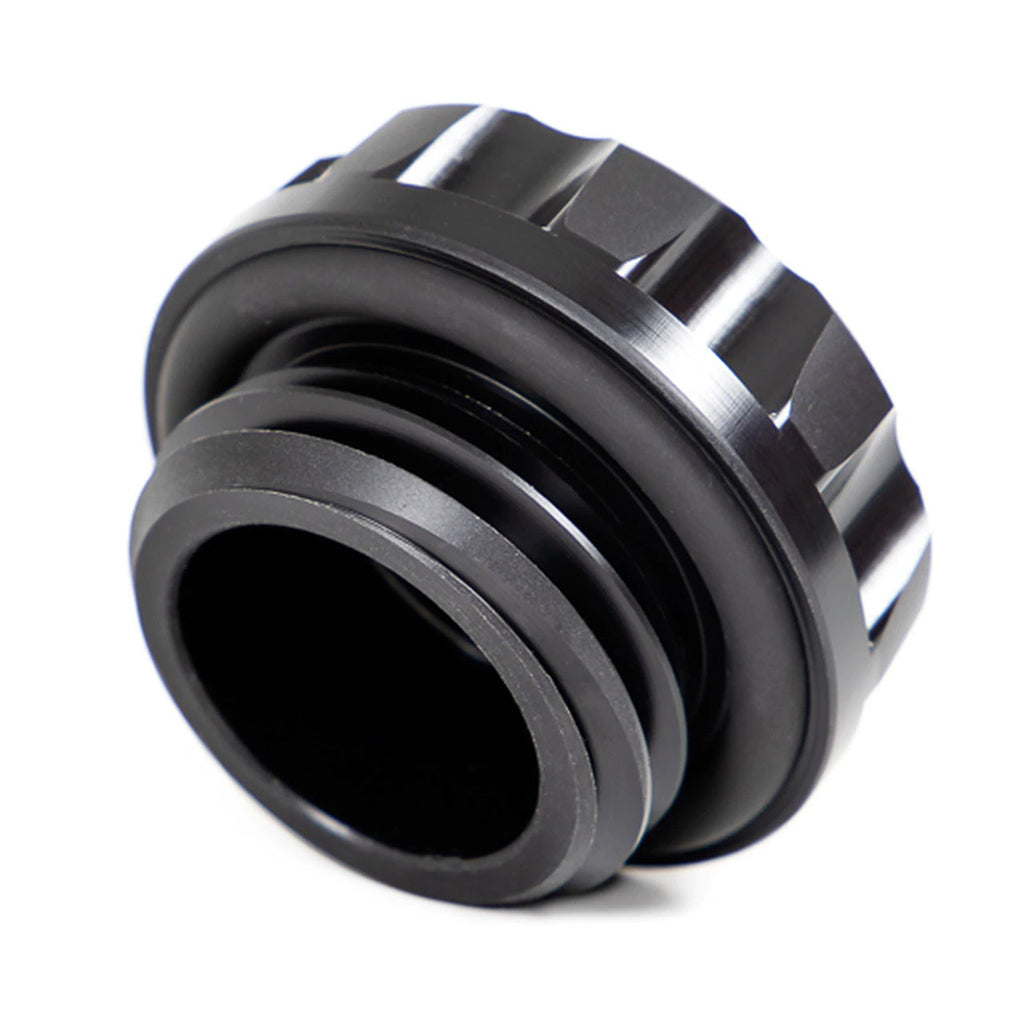 GrimmSpeed 'Cool Touch' v2 Delrin Oil Cap (Black), 2002-2021 WRX & 2004-2021 STi & BRZ/FR-S/86 - Angle 2