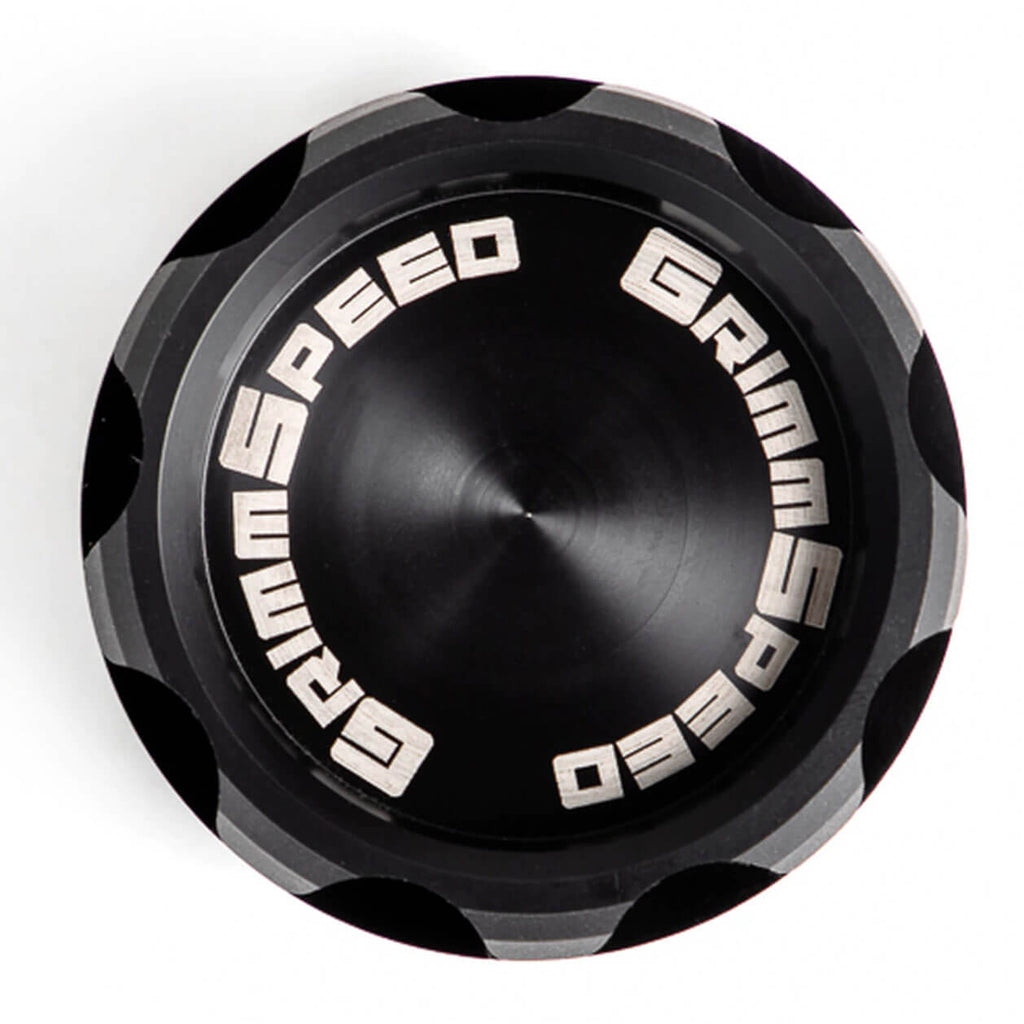 GrimmSpeed 'Cool Touch' v2 Delrin Oil Cap (Black), 2002-2021 WRX & 2004-2021 STi & BRZ/FR-S/86 - Angle 3