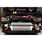 GrimmSpeed Front Mount Intercooler Bumper Bar (Black Powdercoat), 2008-2014 WRX & STi - Angle 6
