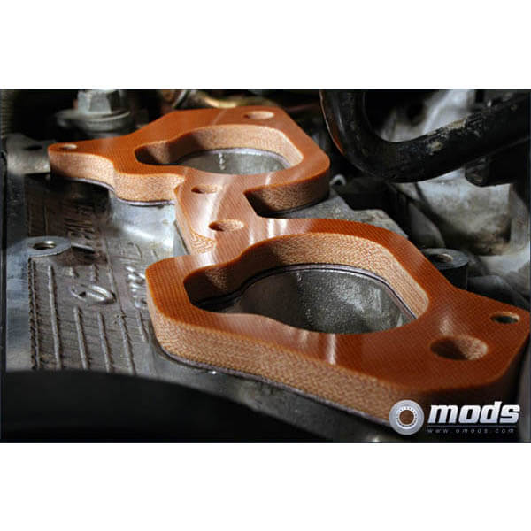 GrimmSpeed Intake Manifold Phenolic Spacers (8mm w/ HW, Pair/2), 2002-2014 WRX & 2004-2021 STi - Angle 3