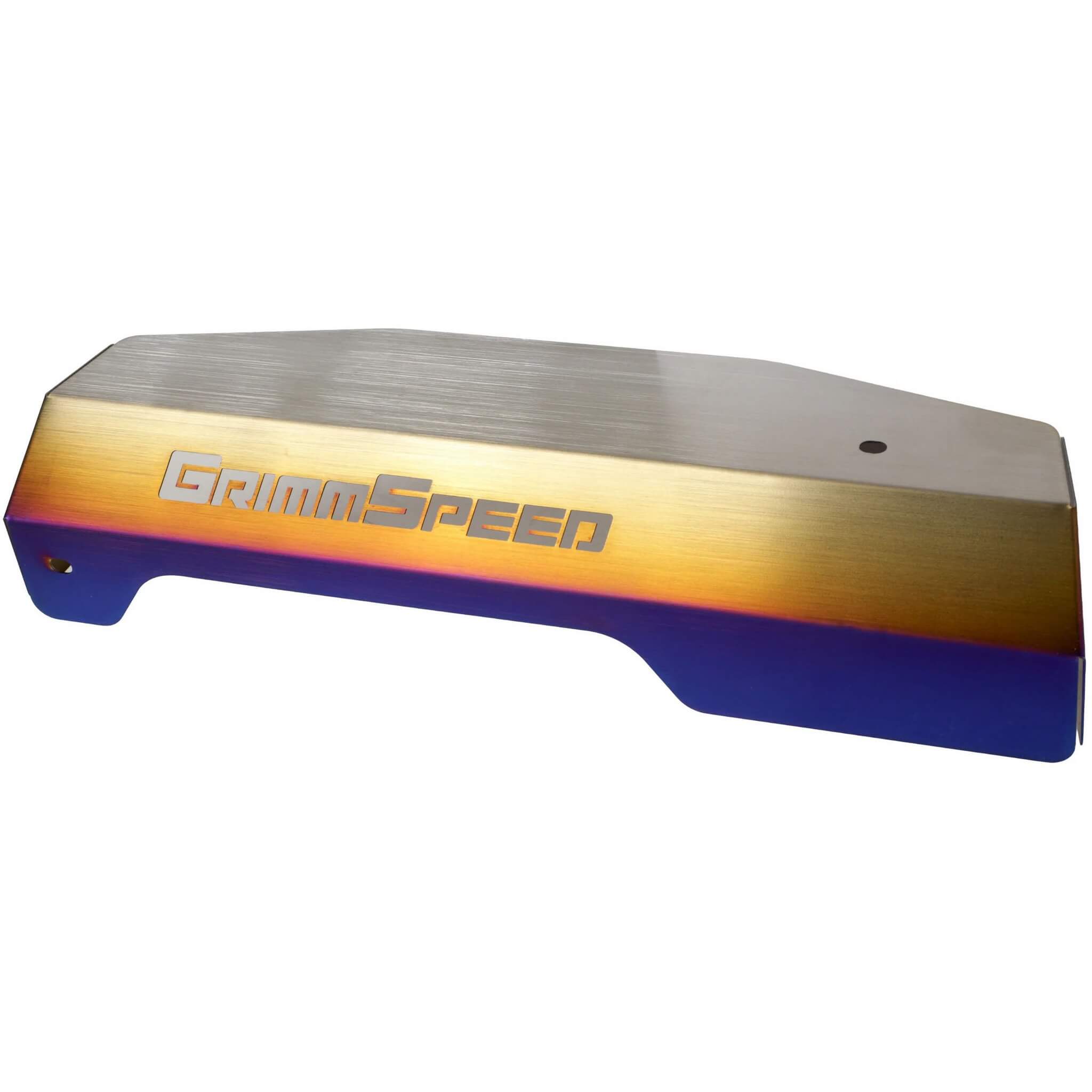 GrimmSpeed Pulley Cover (Titanium), 2015-2021 WRX - Angle 2