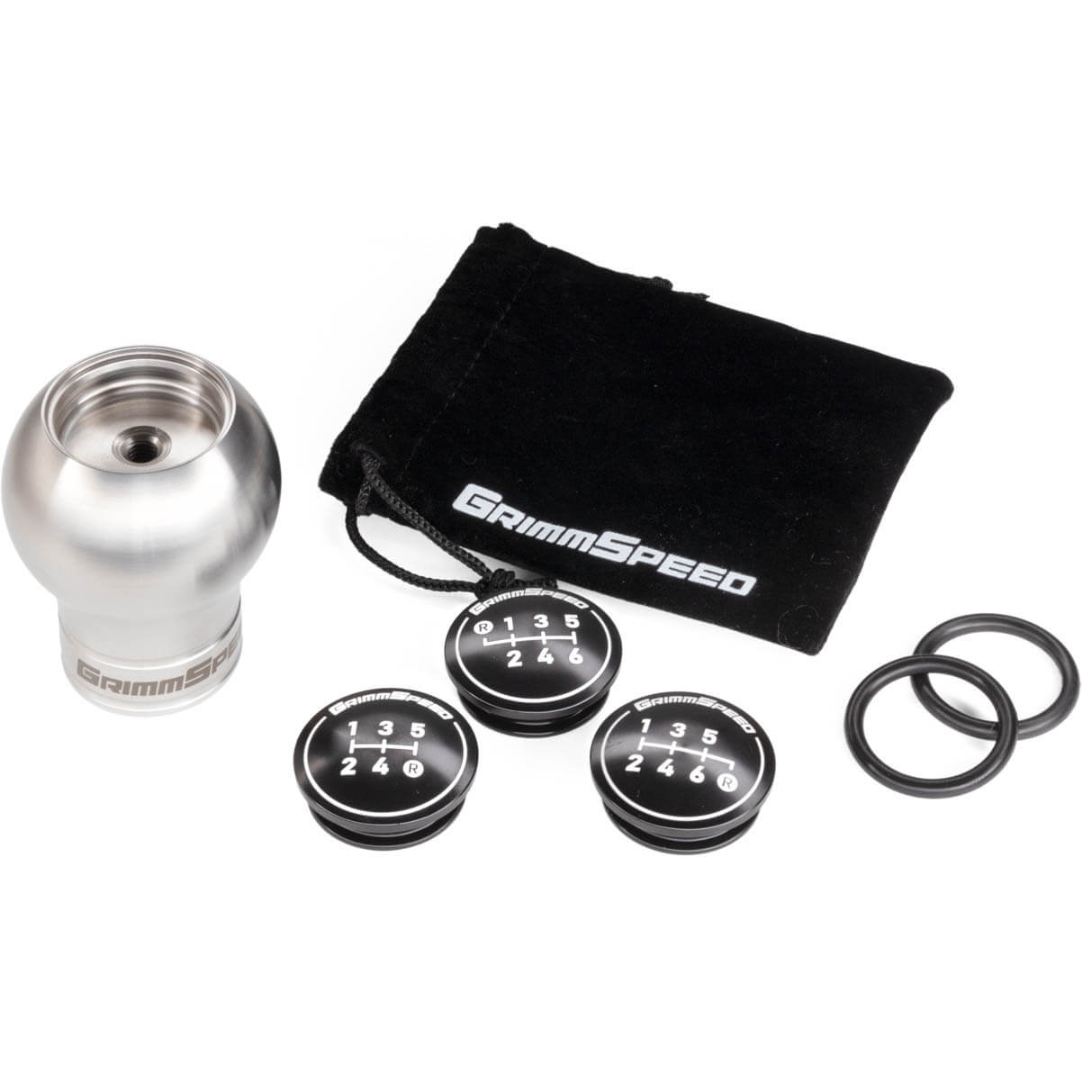 GrimmSpeed Swap-Top Weighted Shift Knob (Bulb, Stainless Steel), 2002-2026 WRX & STi