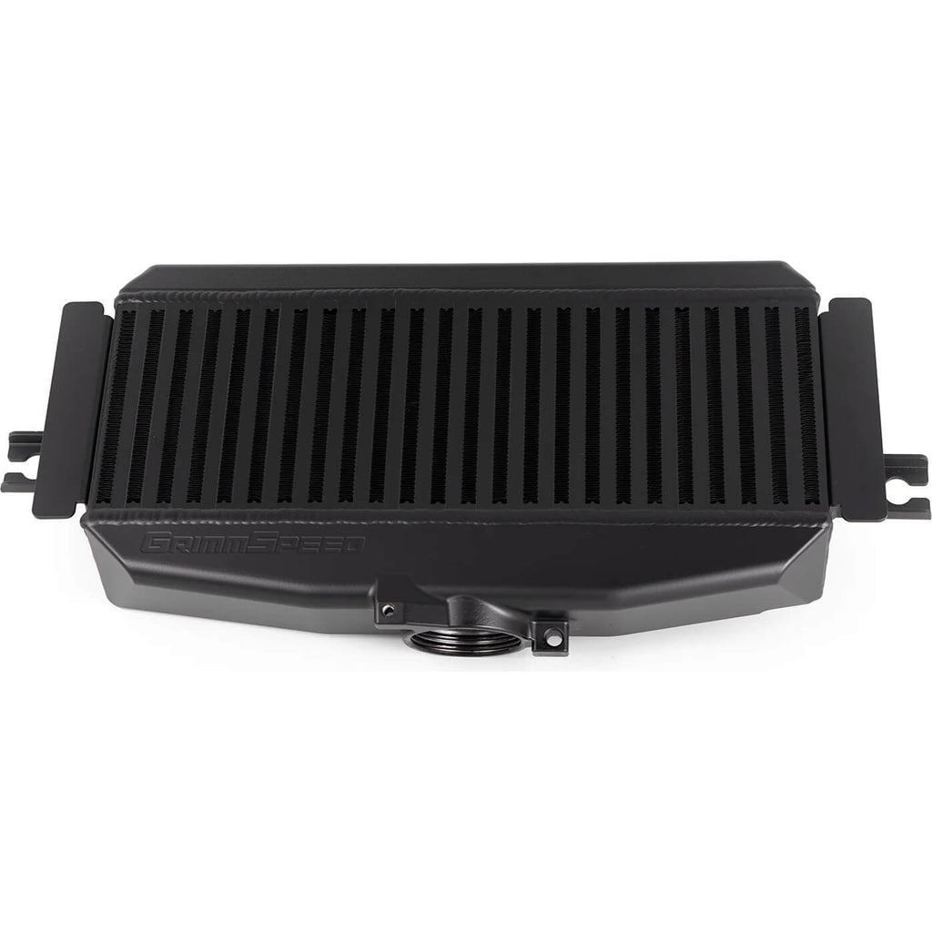 GrimmSpeed Top Mount Intercooler Kit (Billet, Black), 2022-2026 WRX - Angle 2