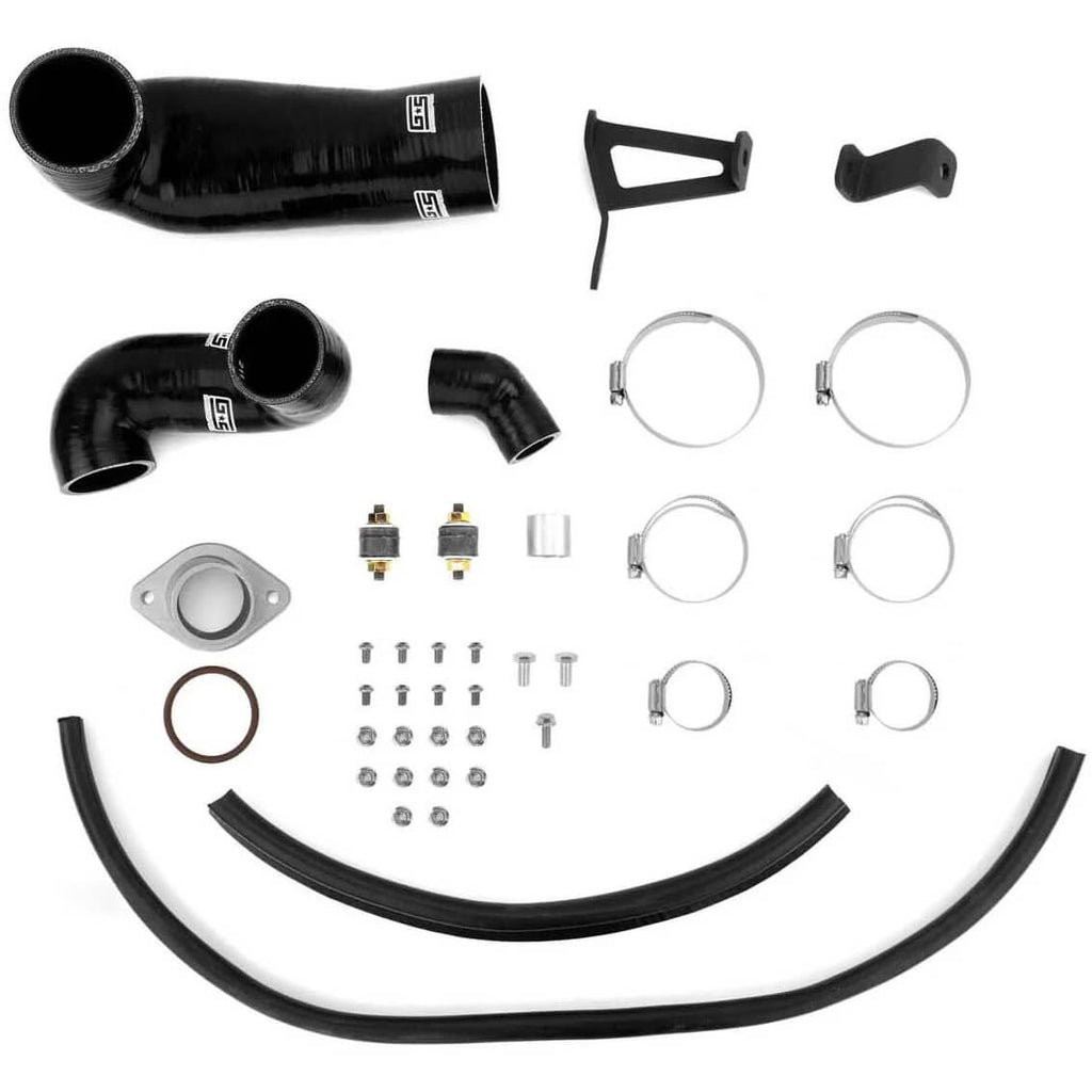 GrimmSpeed Top Mount Intercooler Kit w/ Splitter (Black), 2005-2009 Legacy GT - Angle 2