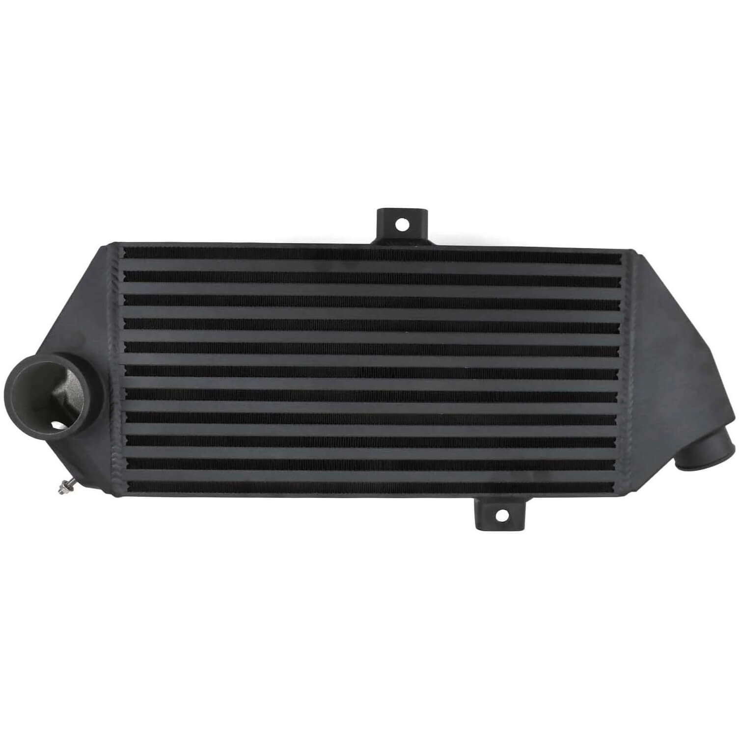 GrimmSpeed Top Mount Intercooler Kit w/ Splitter (Black), 2005-2009 Legacy GT - Angle 3