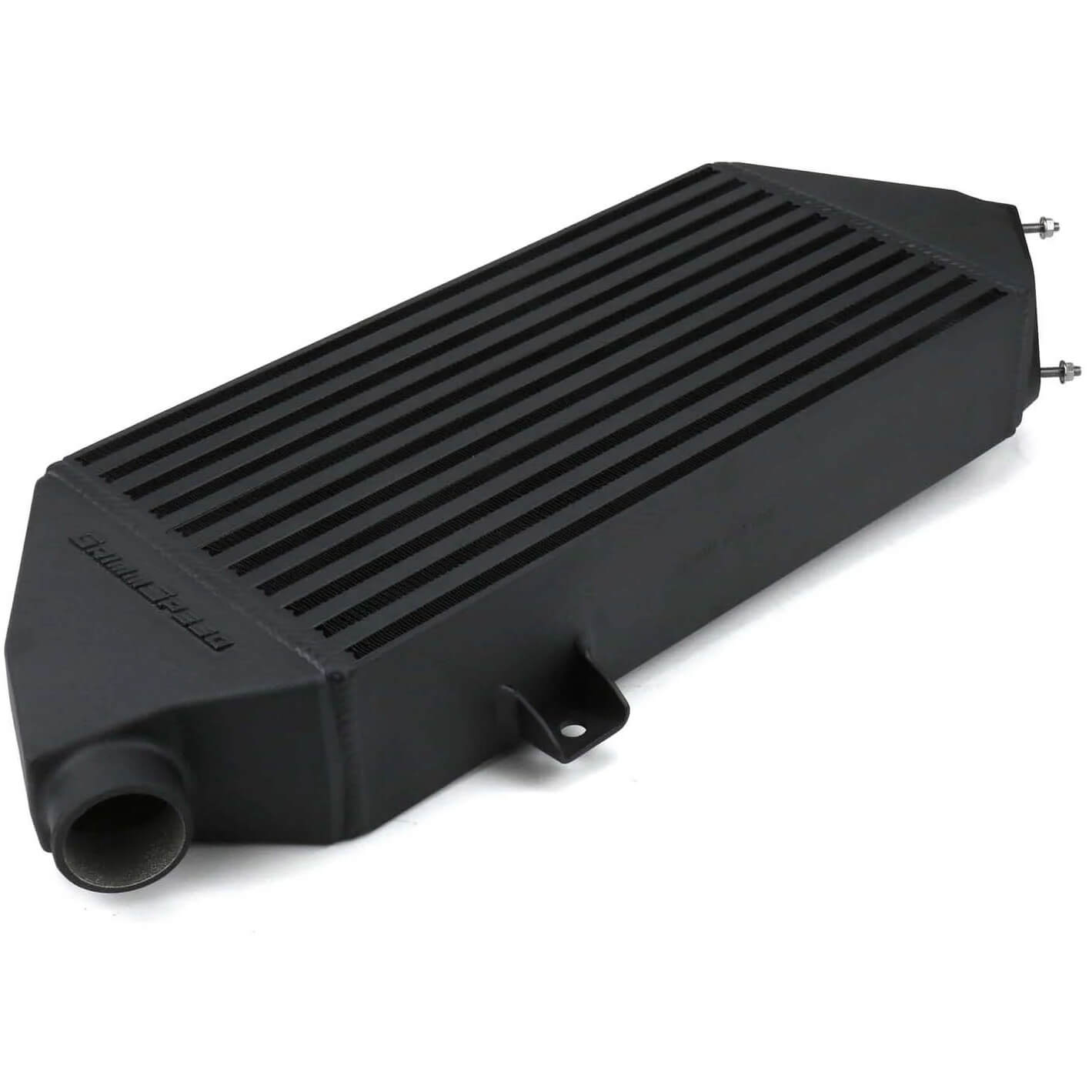 GrimmSpeed Top Mount Intercooler Kit w/ Splitter (Black), 2005-2009 Legacy GT - Angle 6