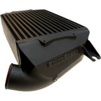 GrimmSpeed Top Mount Intercooler Kit w/ Splitter (Black), 2015-2021 WRX - Angle 2