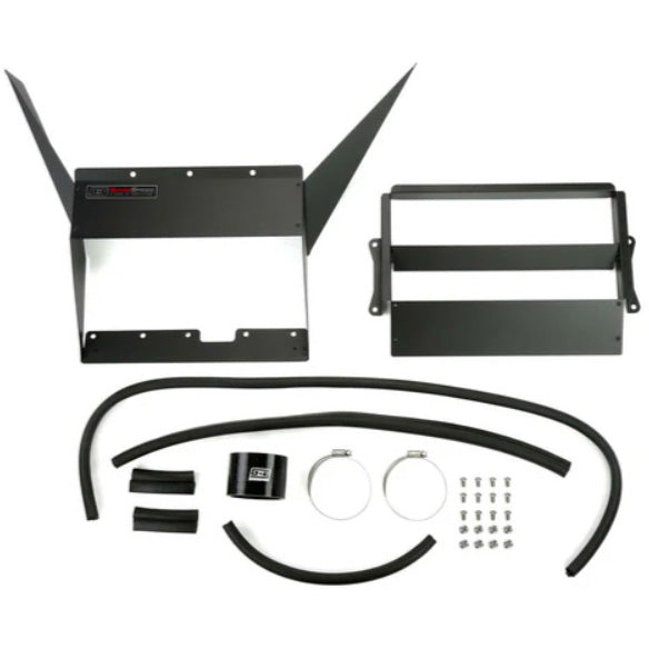 GrimmSpeed Top Mount Intercooler Kit w/ Splitter - Silver, 2015-2021 WRX - Angle 4
