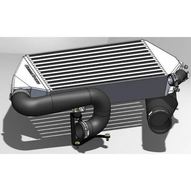 GrimmSpeed Top Mount Intercooler STi Style Outlet Hose (Black), 2008-2014 WRX & 2005-2009 LGT - Angle 2