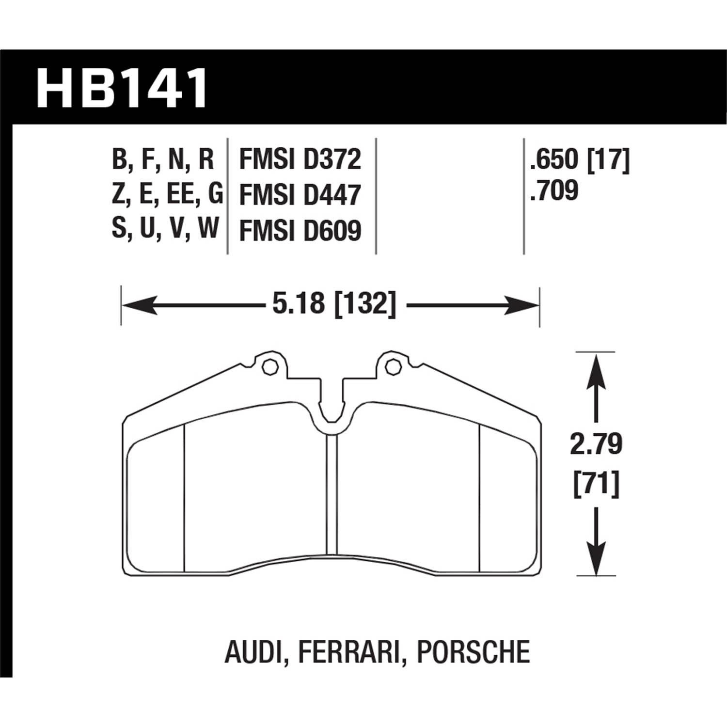 Hawk Front Brake Pads, StopTech ST-40 Calipers
