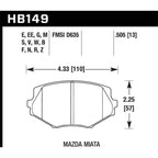 Hawk Front Brake Pads, 1994-1997 & 1999-2003 Miata
