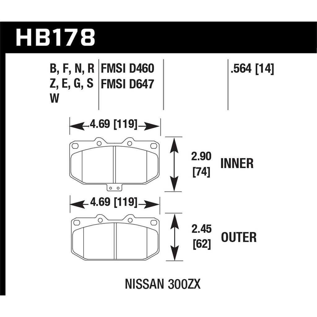 Hawk Front Brake Pads, 2006-2007 WRX