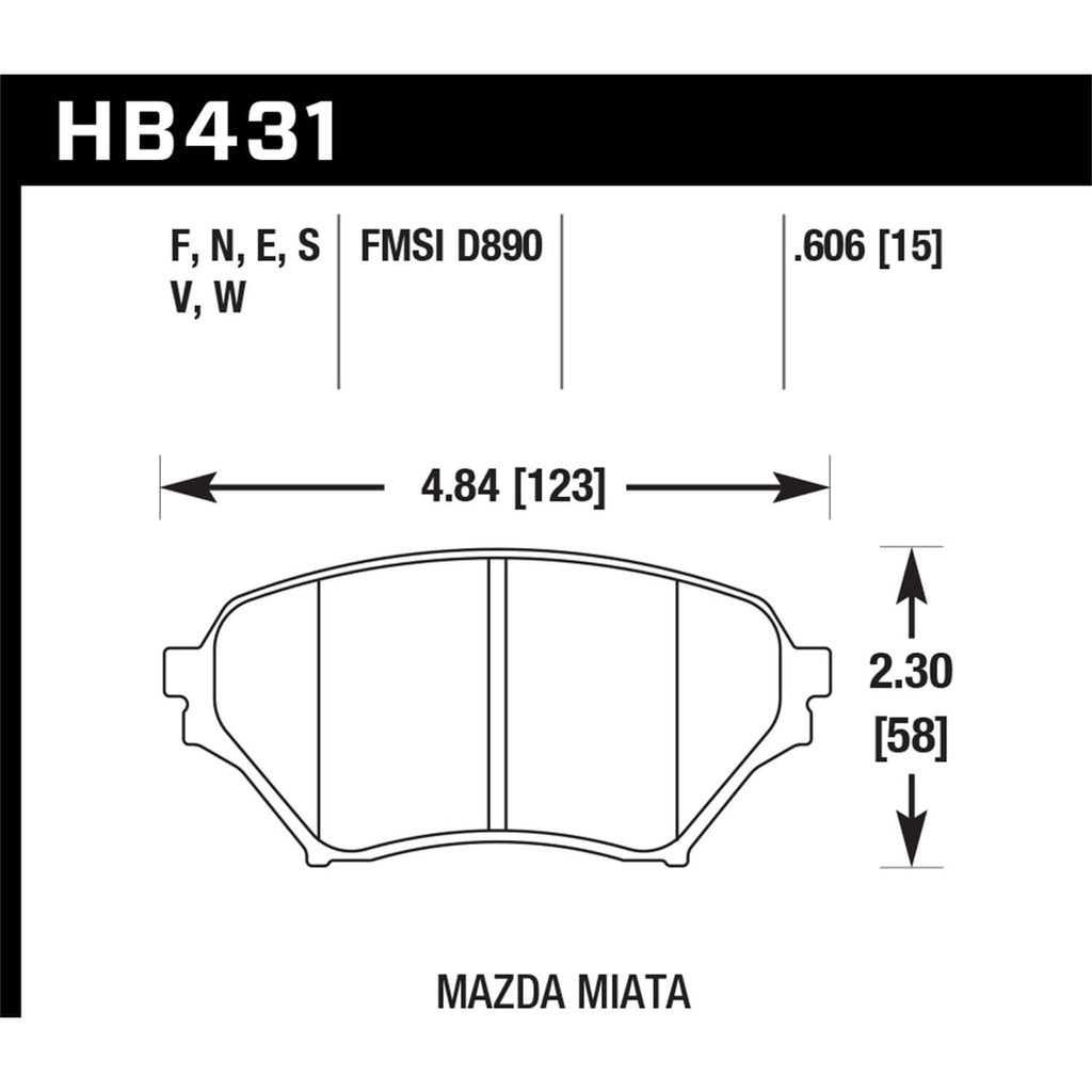 Hawk Front Brake Pads, 2001-2005 Miata Sport & MazdaSpeed