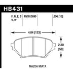 Hawk Front Brake Pads, 2001-2005 Miata Sport & MazdaSpeed