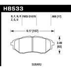 Hawk Front Brake Pads, 2015-2019 WRX