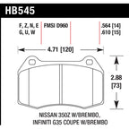Hawk Front Brake Pads, 2003-2009 350Z w/ Brembo