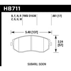 Hawk Front Brake Pads, 2011-2014 WRX & 2013-2025 BRZ/FR-S/86