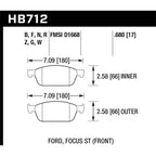 Hawk Front Brake Pads, 2013-2018 Focus ST