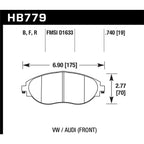 Hawk Front Brake Pads, 2015-2019 Golf R