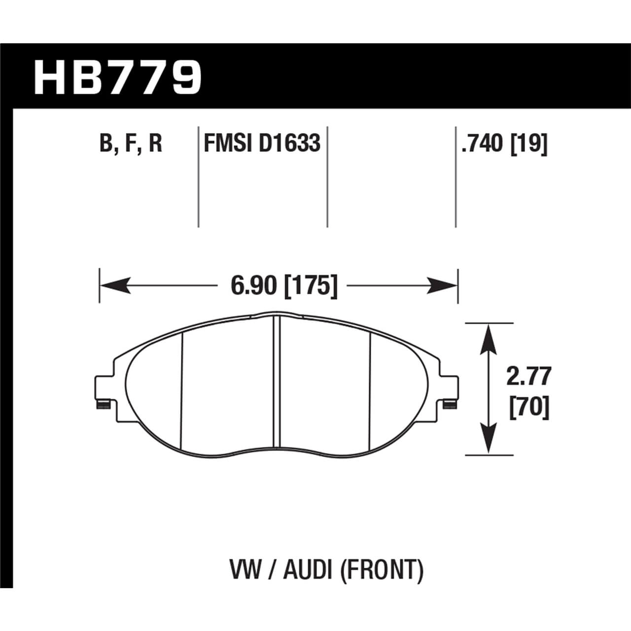 Hawk Front Brake Pads, 2015-2019 Golf R