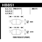 Hawk Front Brake Pads, 2015-2018 Focus ST