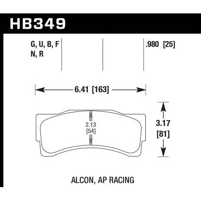 Hawk Front ER-1 Brake Pads, 2014-2016 BMW M235i Racing 3.0L Front ER-201 Brake Pads - Angle 2