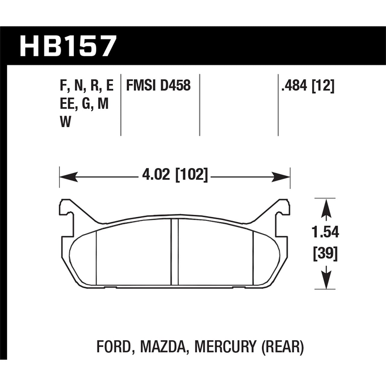 Hawk Rear Brake Pads, 1990-1993 Miata
