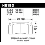 Hawk Rear Brake Pads, 2009-2024 GT-R