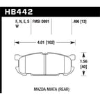 Hawk Rear Brake Pads, 2001-2005 Miata