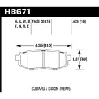 Hawk Rear Brake Pads, 2013-2025 BRZ/FR-S/86
