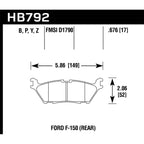 Hawk Rear Brake Pads, 2017-2020 F-150 Raptor w/ Elect. Park Brake