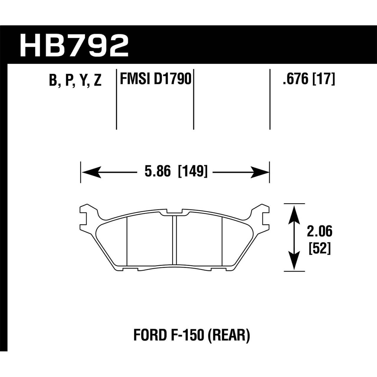 Hawk Rear Brake Pads, 2017-2020 F-150 Raptor w/ Elect. Park Brake