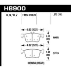 Hawk Rear Brake Pads, 2017-2021 Civic Type R