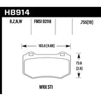Hawk Rear Brake Pads, 2018-2021 STi