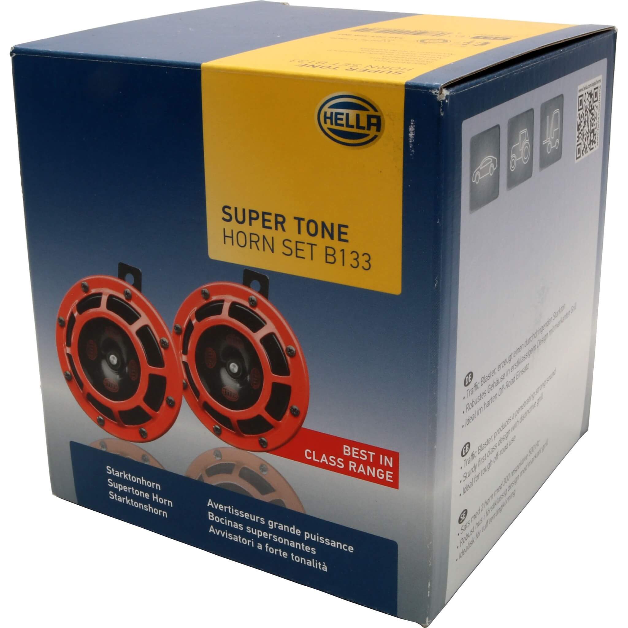 Hella Super Tone Horn Kit (Red) - Angle 4