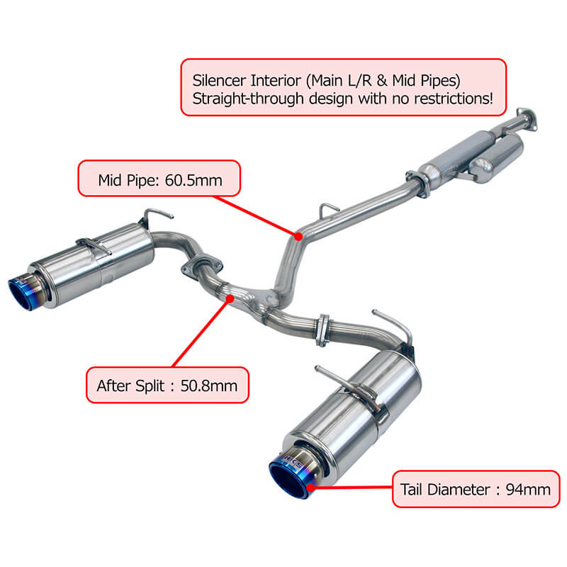HKS Hi-Power SPEC-L II Cat-Back Exhaust, 2013-2020 BRZ/FR-S/86 - Angle 3
