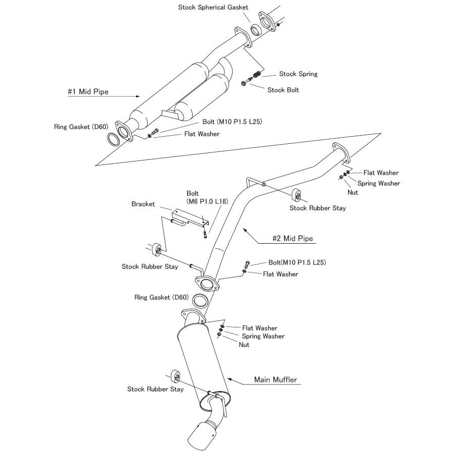 HKS Hi-Power Spec-L2 Cat-Back Exhaust, 2013-2020 BRZ/FR-S/86 - Angle 2