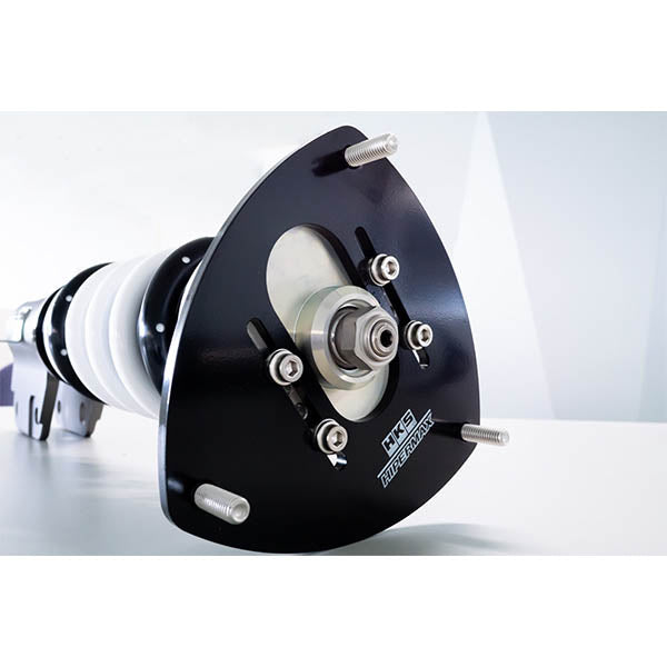 HKS HiperMax S Coilovers w/ Pillow Balls, 2015-2021 STi & 2015-2021 WRX - Angle 2