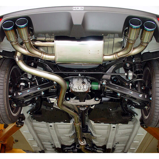 HKS Legamax Exhaust, Center, 2008-2014 STi - Angle 2
