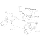 HKS Legamax Premium Axle-Back Exhaust, 2022-2026 BRZ & GR86 - Angle 3
