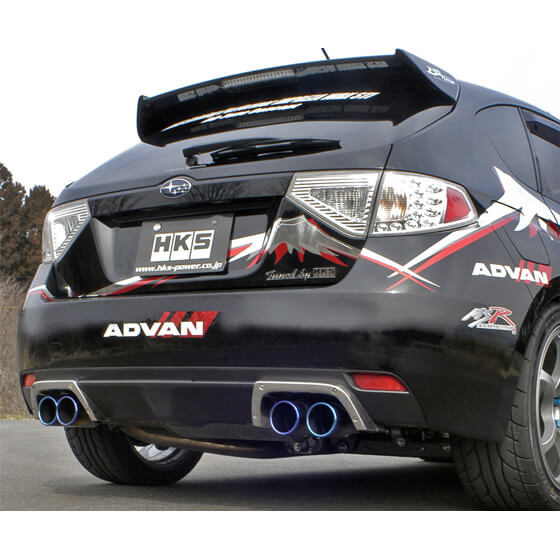 HKS Legamax Premium Exhaust Rear Section, 2008-2014 STi (Hatch) - Angle 3