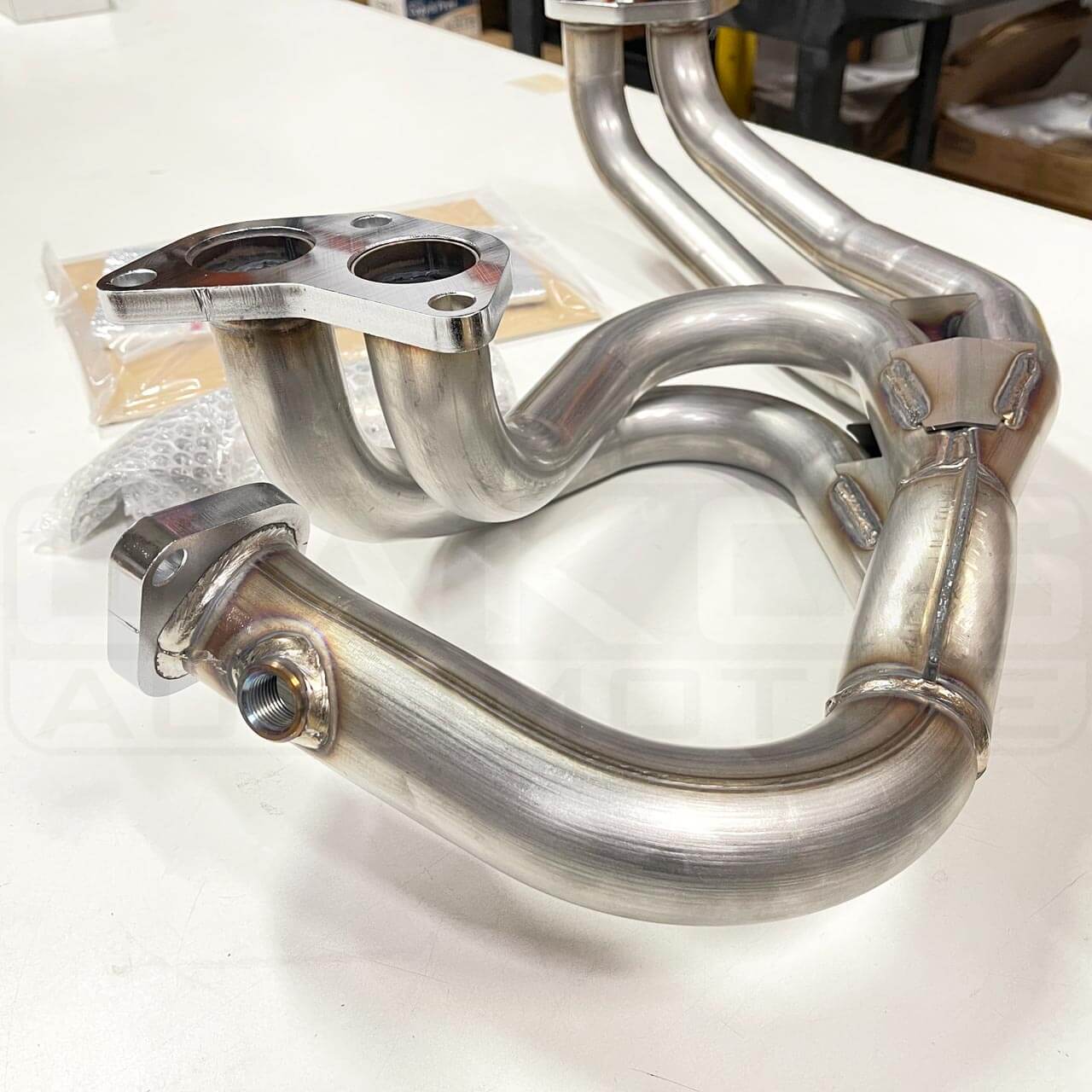 HKS Stainless Steel Equal Length Exhaust Manifold, 2008-2021 STi - Angle 3