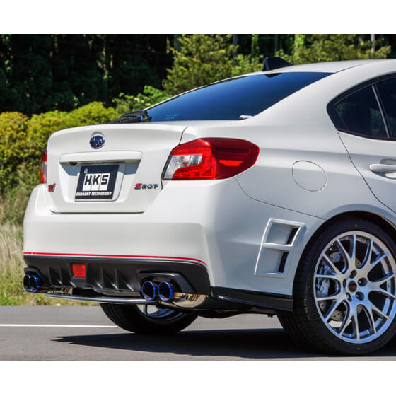 HKS Super Turbo Cat-Back Exhaust System, 2015-2021 STi & 2015-2021 WRX - Angle 3
